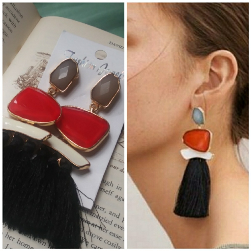 💃 Geometric Long Tassel Earrings